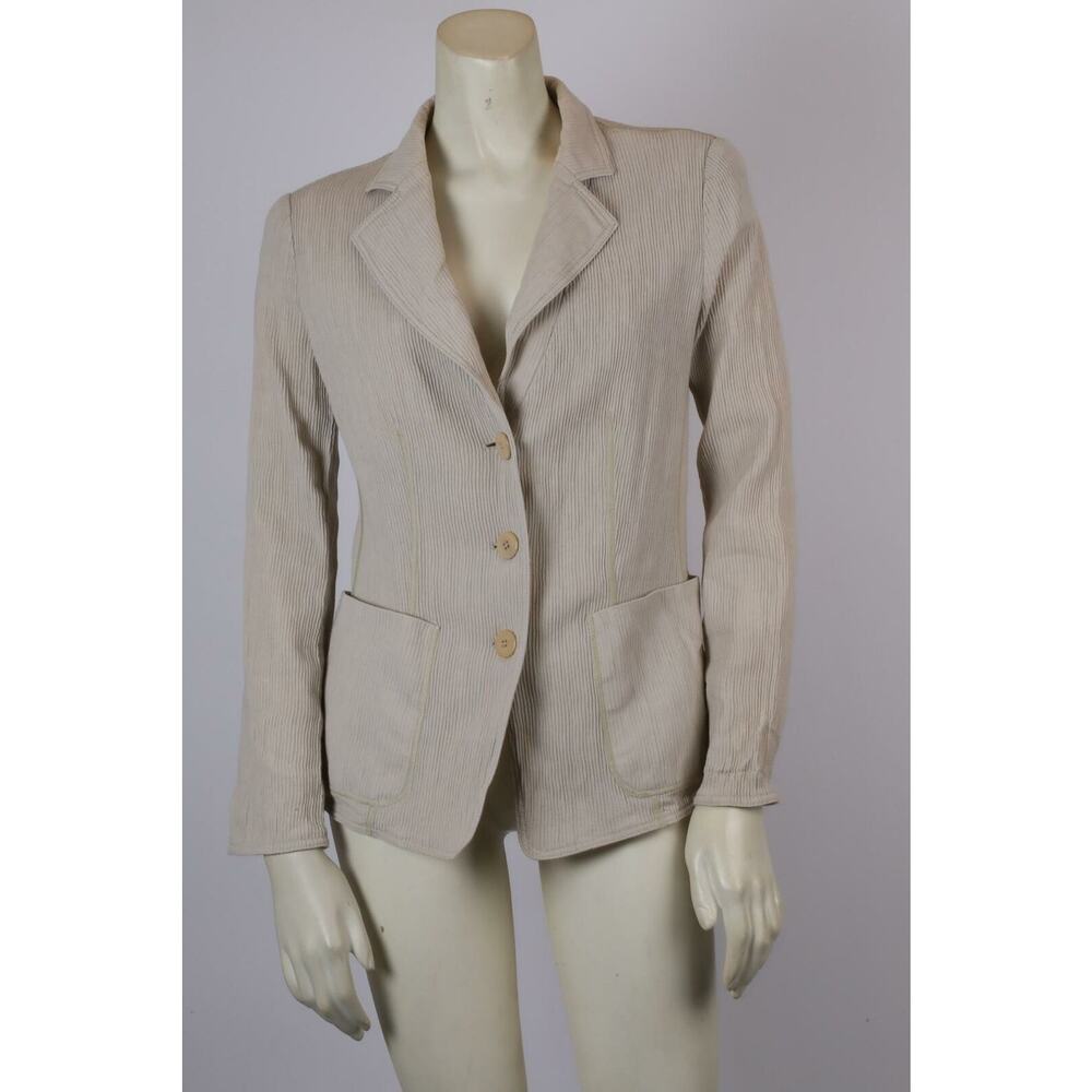 ARMANI Collezioni Beige Pocket Blazer Jacket Size 44 US 8